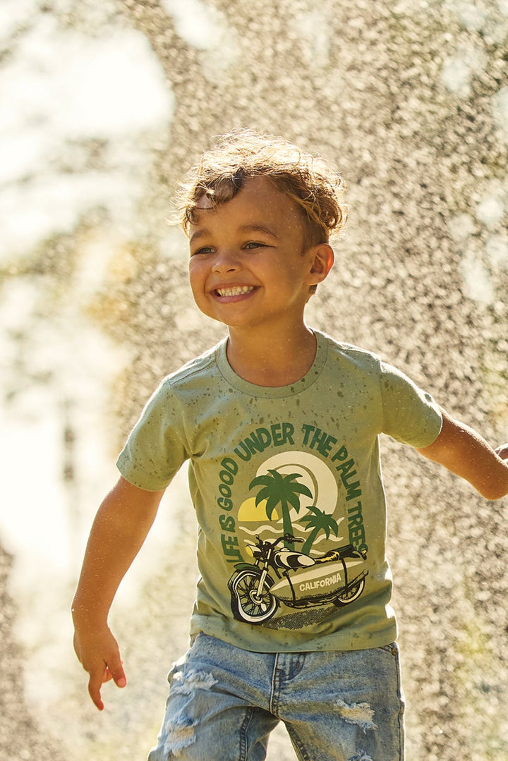Pre-Boys Motorbike Tee - Sage