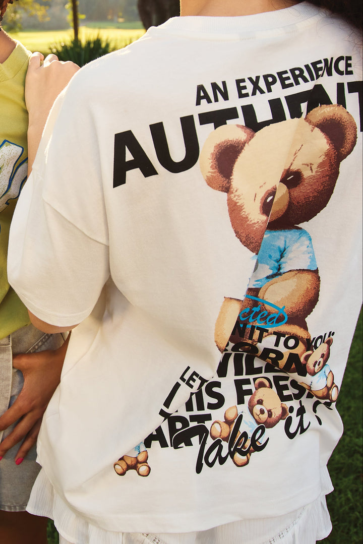 Oversized Teddy Tee - Cream