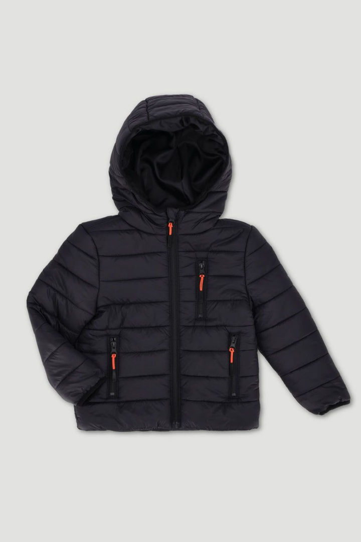 Pre-Boys Core Hood Puffer Jacket - Black