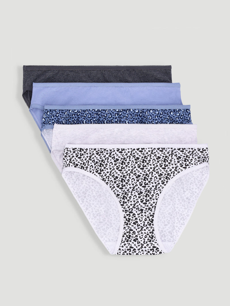 5 Pack Cotton Stretch Bikini Panties - Multi