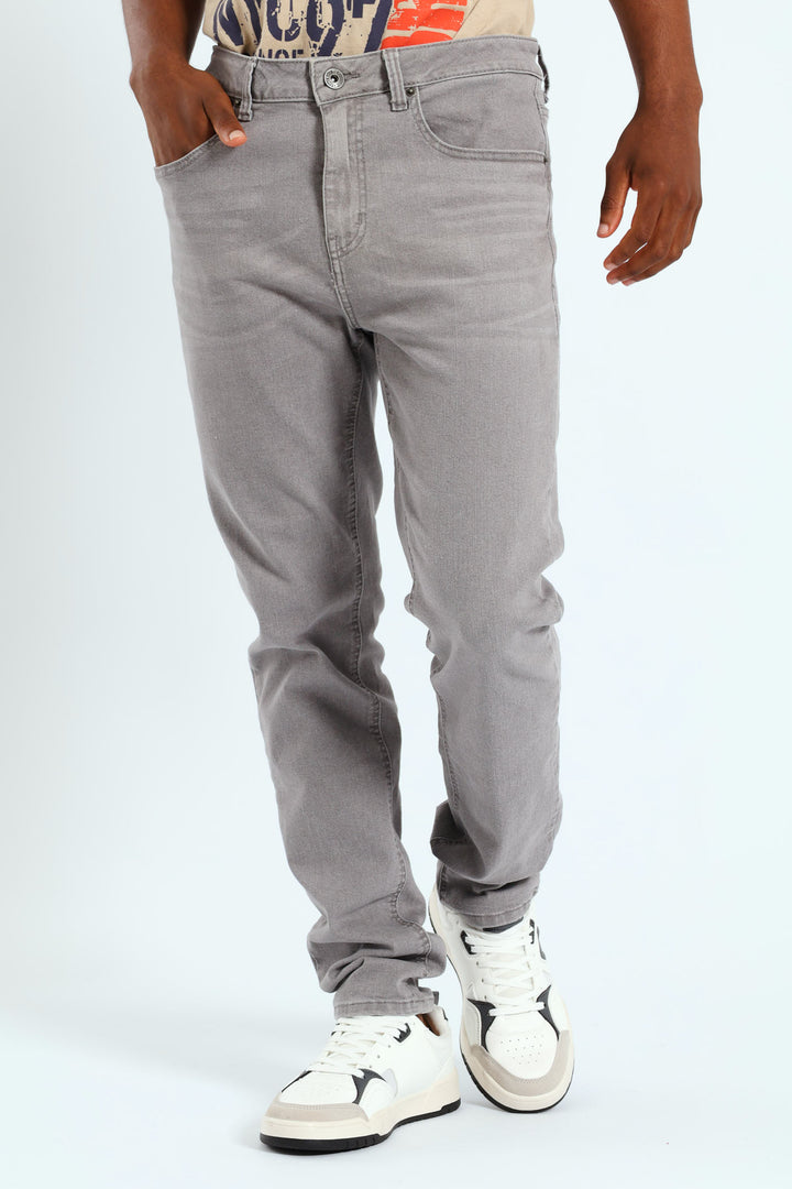 Worn In Skinny Denim Jean - Grey