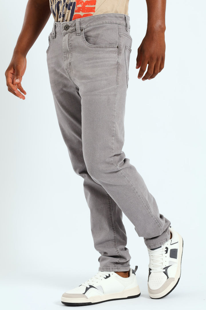 Worn In Skinny Denim Jean - Grey