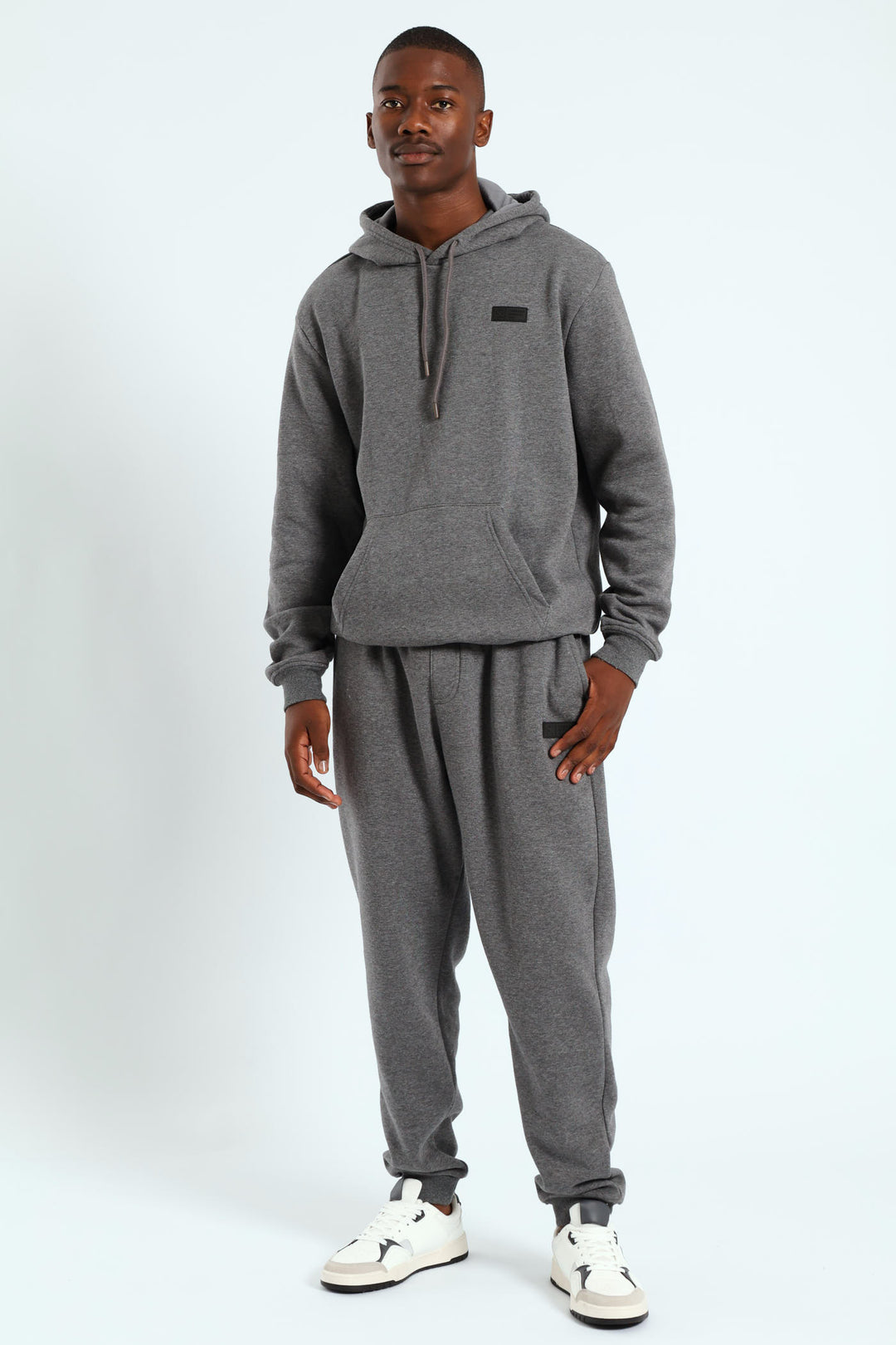 Hoody Track Top - Charcoal Melange