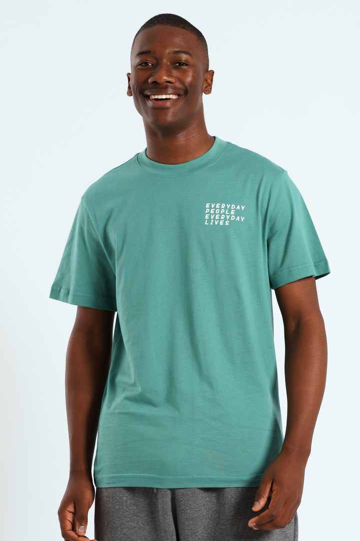 Block Car Front & Back Printed Tee - Teal