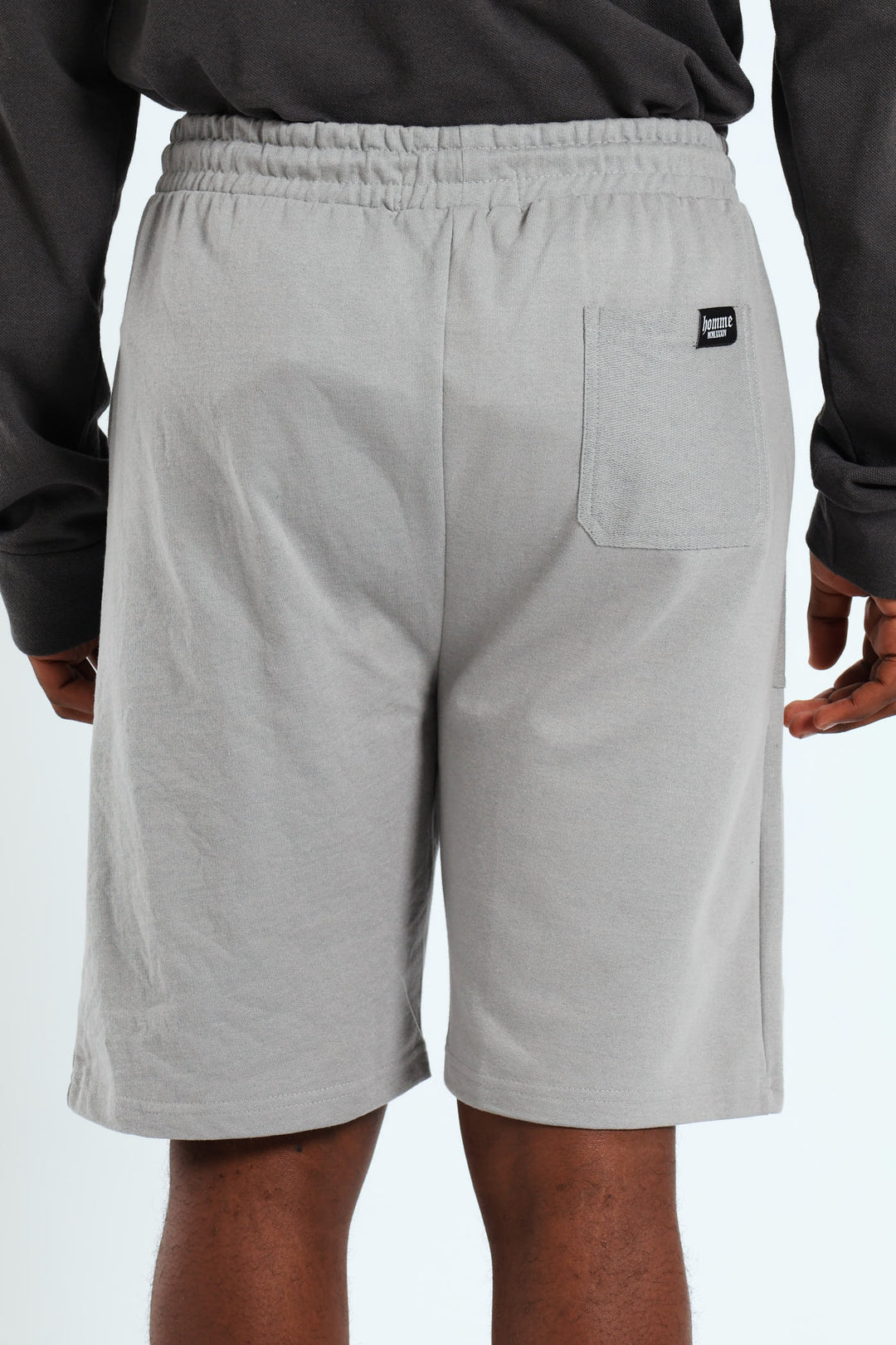 Basic Fleece Front Pocket Terry Shorts - Light Grey