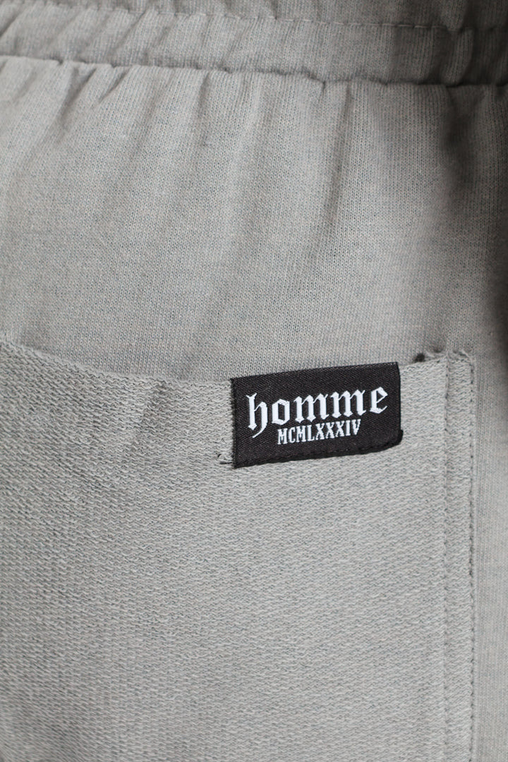 Basic Fleece Front Pocket Terry Shorts - Light Grey