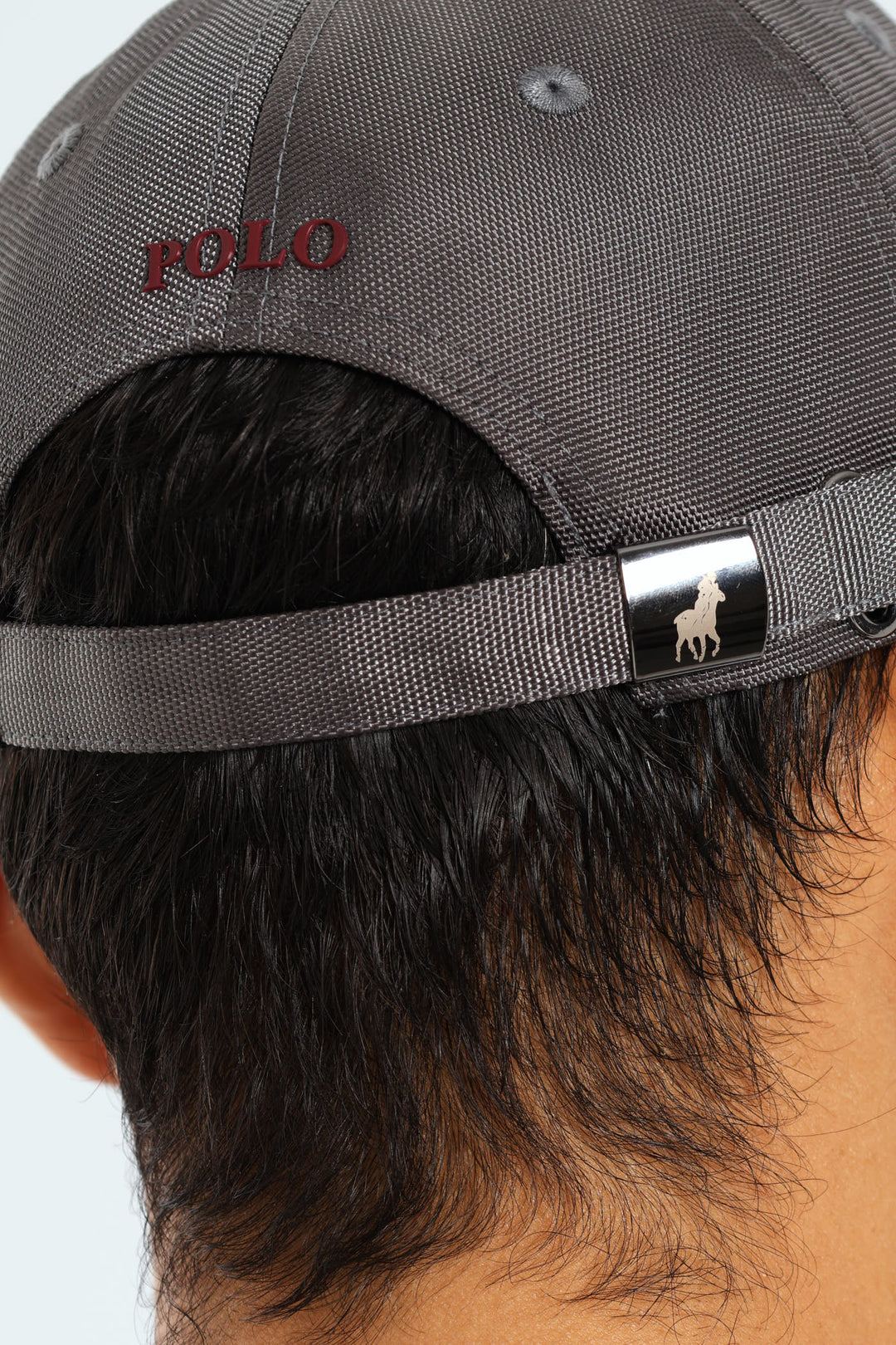 6 Panel Metal Peak Cap - Grey