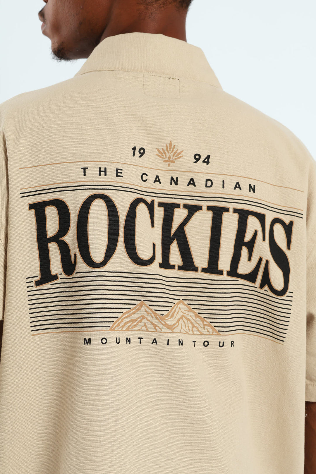 Zip Through Front & Back Shirt - Stone