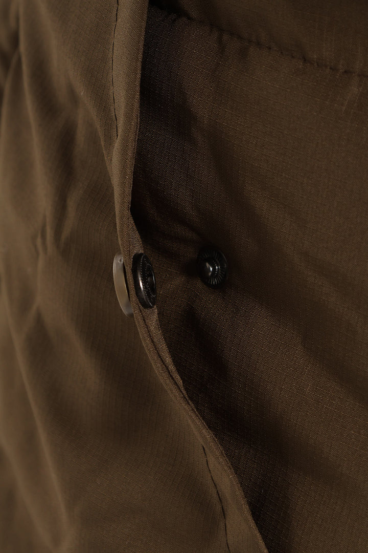 Longline Puffer Parka Jacket - Green