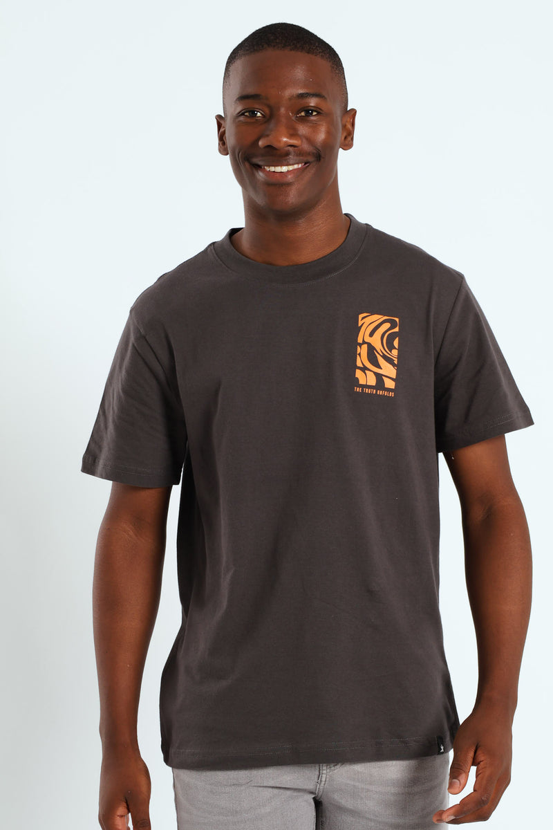 Truth Front & Back Printed Tee - Charcoal