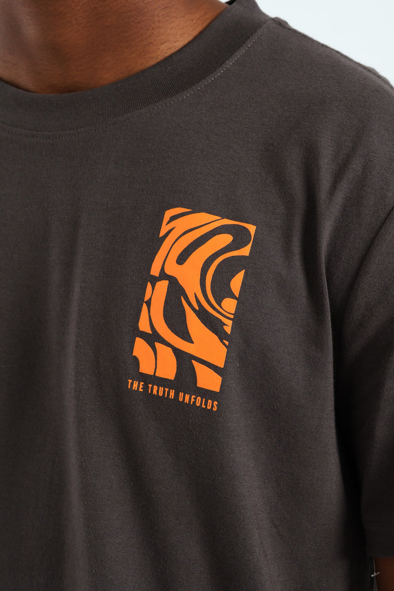 Truth Front & Back Printed Tee - Charcoal