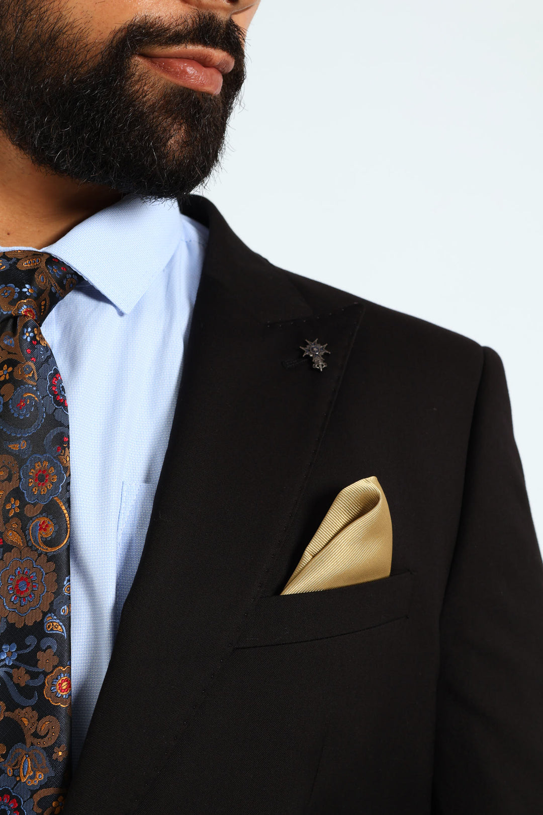 Slim Fashion Tie & Pocket Square Set - Navy