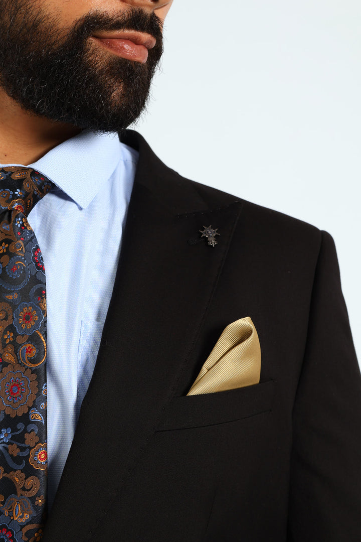 Slim Fashion Tie & Pocket Square Set - Navy