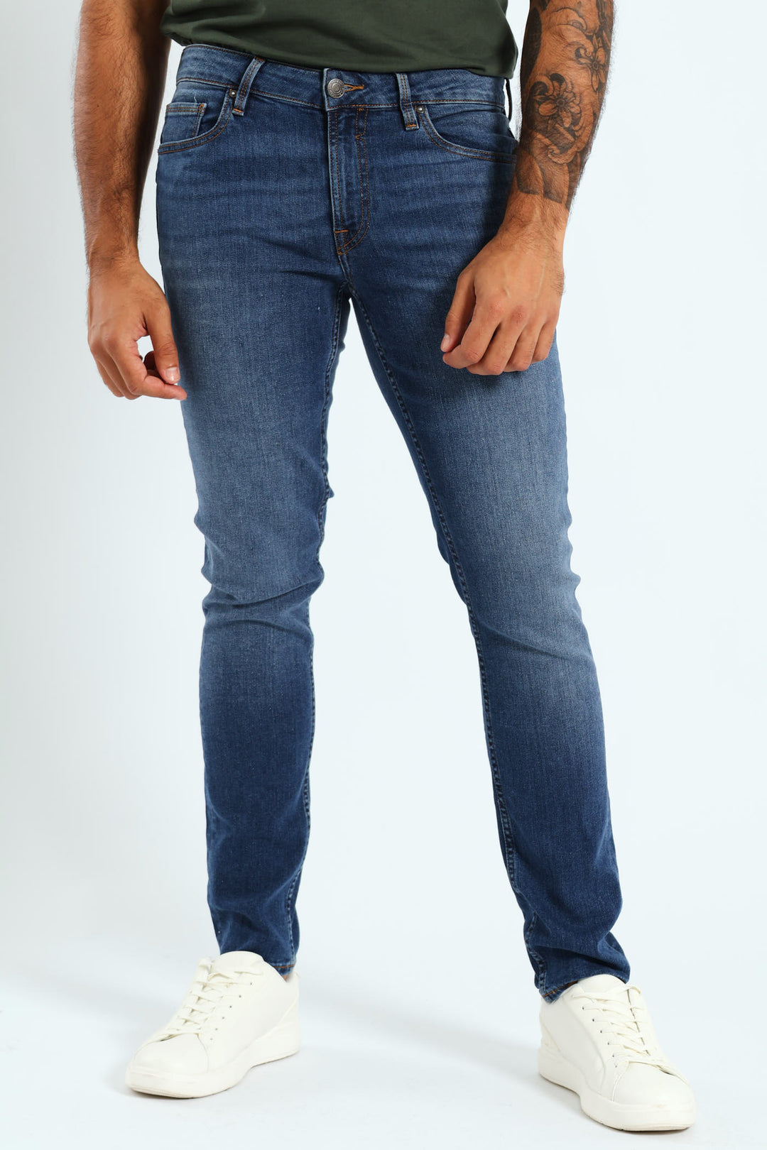 Skinny Leg Denim Jean - Mid Blue