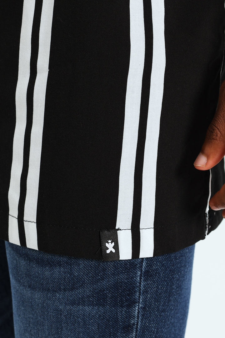 Stripe Viscose Shirt - Black