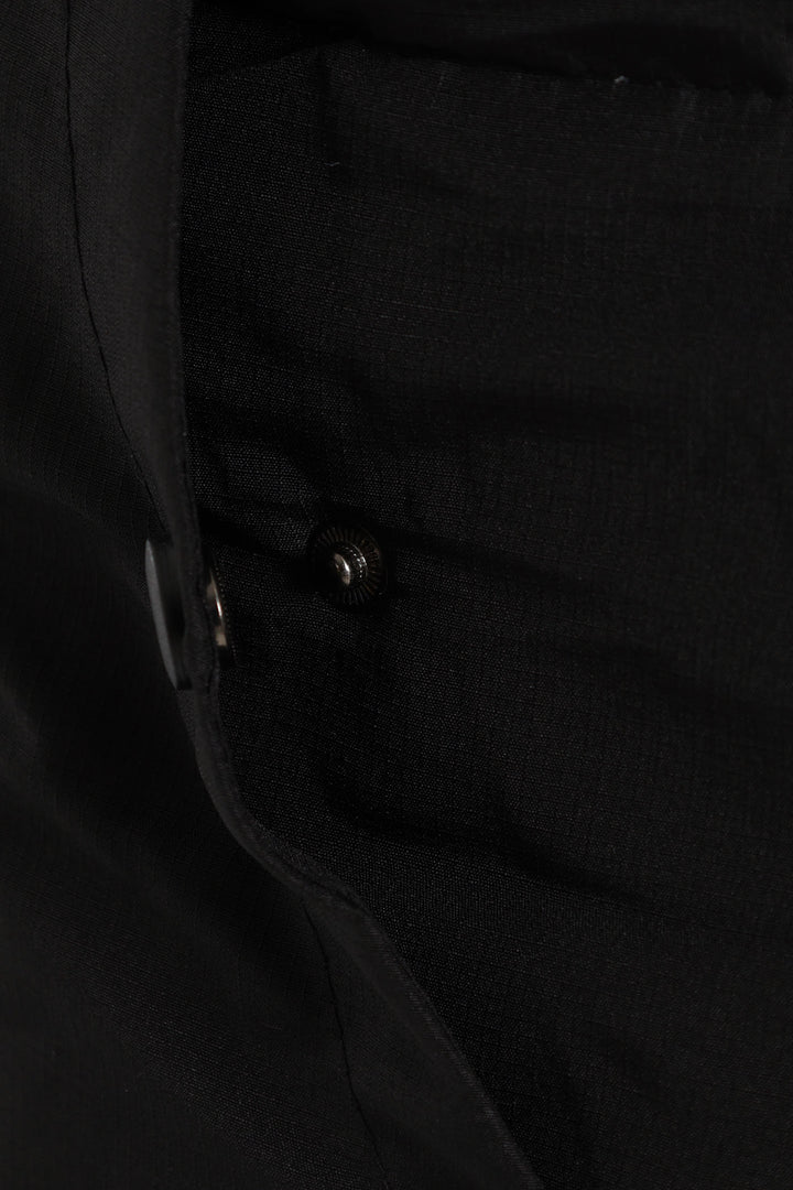 Longline Puffer Parka Jacket - Black