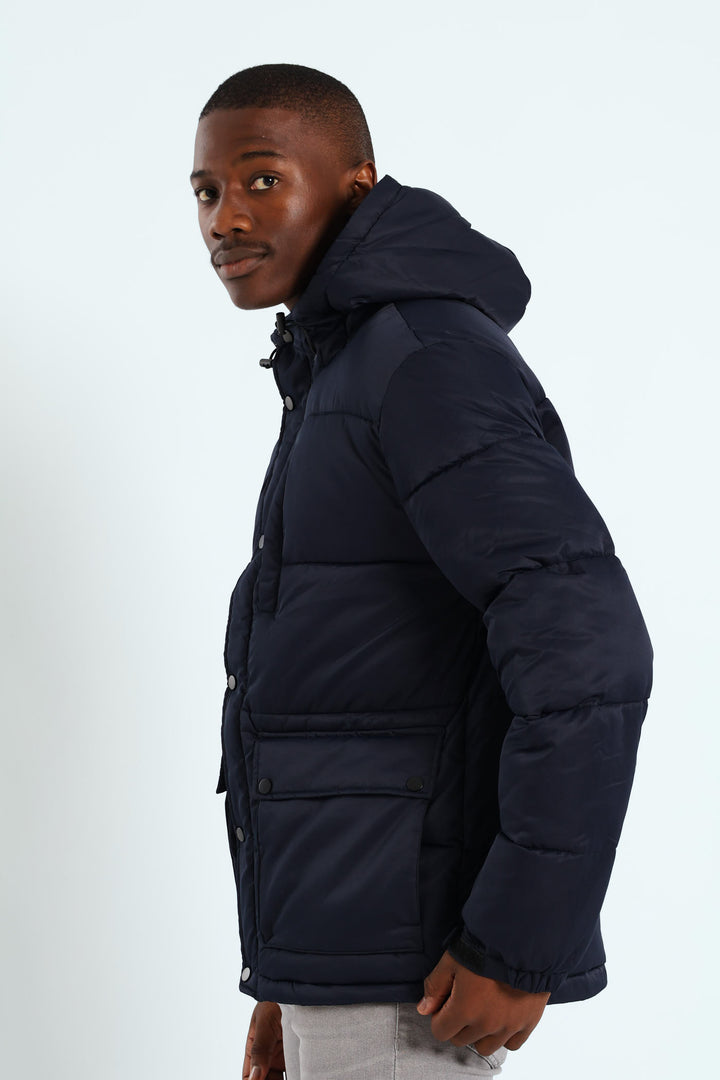 Hooded Puffer - Navy