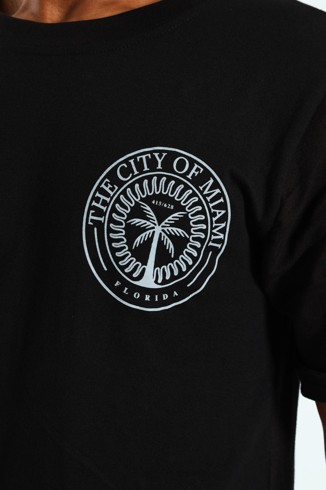 Miami City Front & Back Print Tee - Black