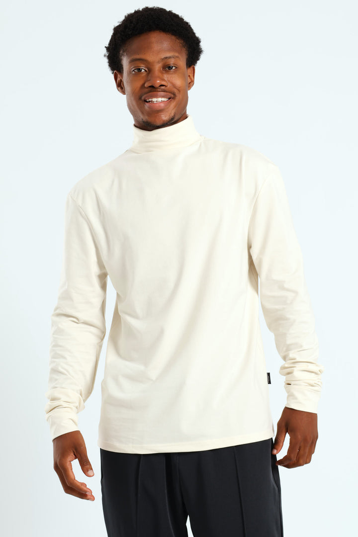 Long Sleeve Rollneck Tee - Cream