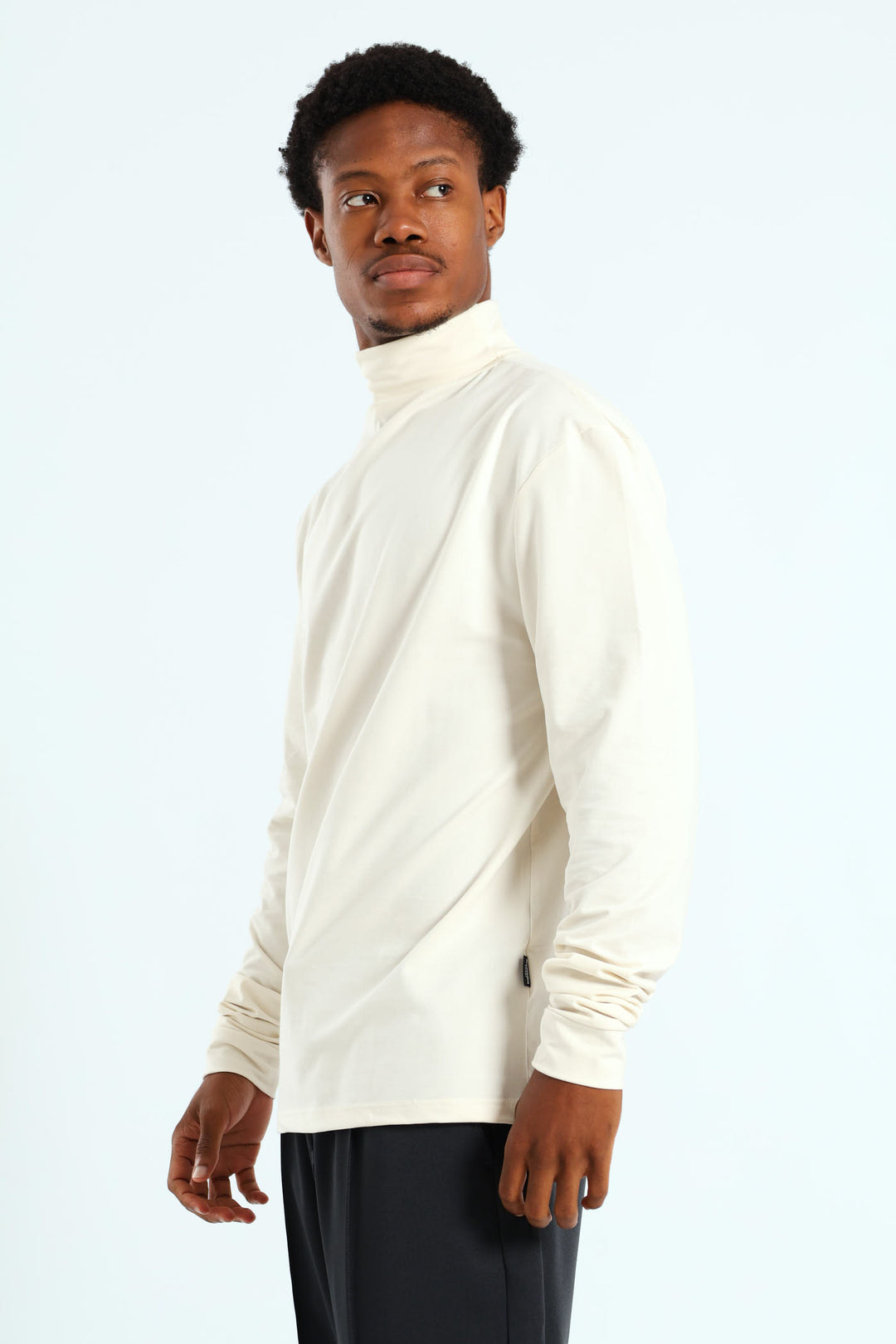 Long Sleeve Rollneck Tee - Cream