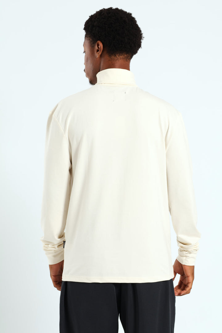 Long Sleeve Rollneck Tee - Cream