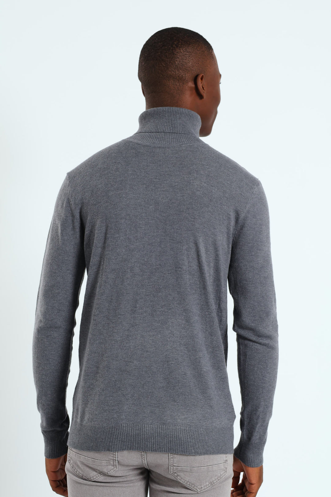 Basic Poloneck Knitwear - Charcoal Melange