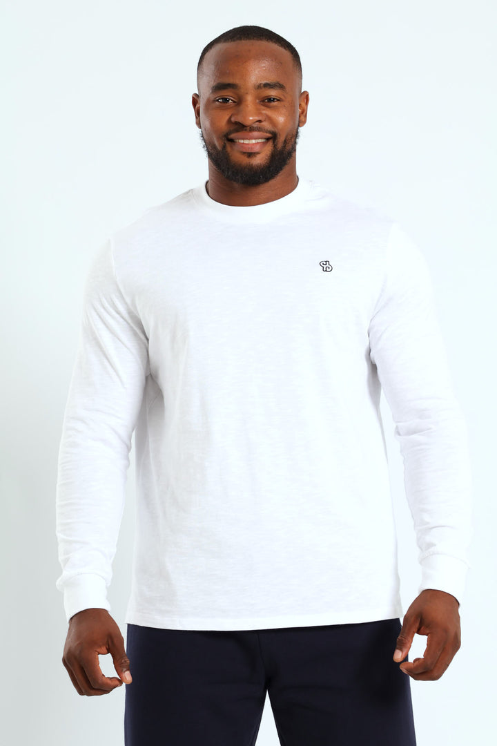 Long Sleeve Slub Tee - White