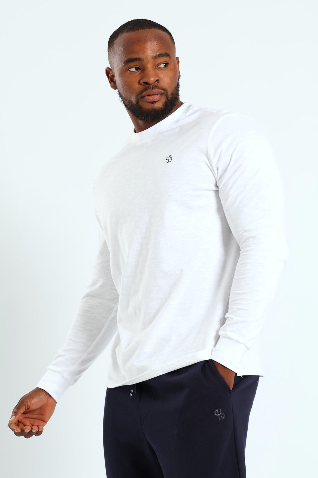 Long Sleeve Slub Tee - White
