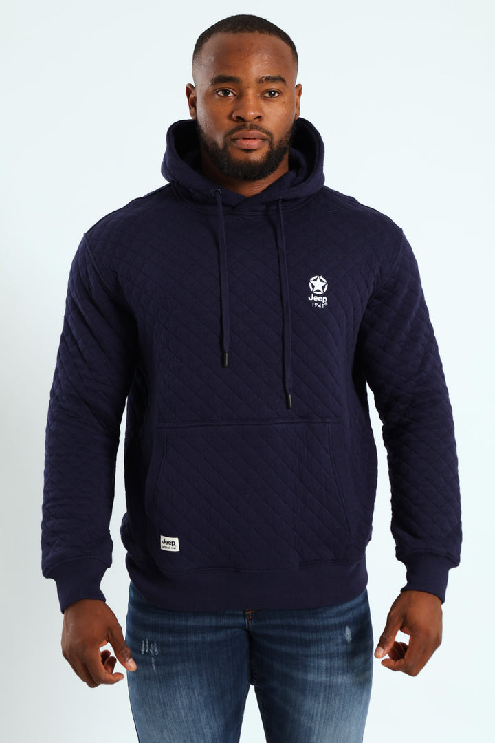 Jeep Quilted Fleece Hoody - Navy