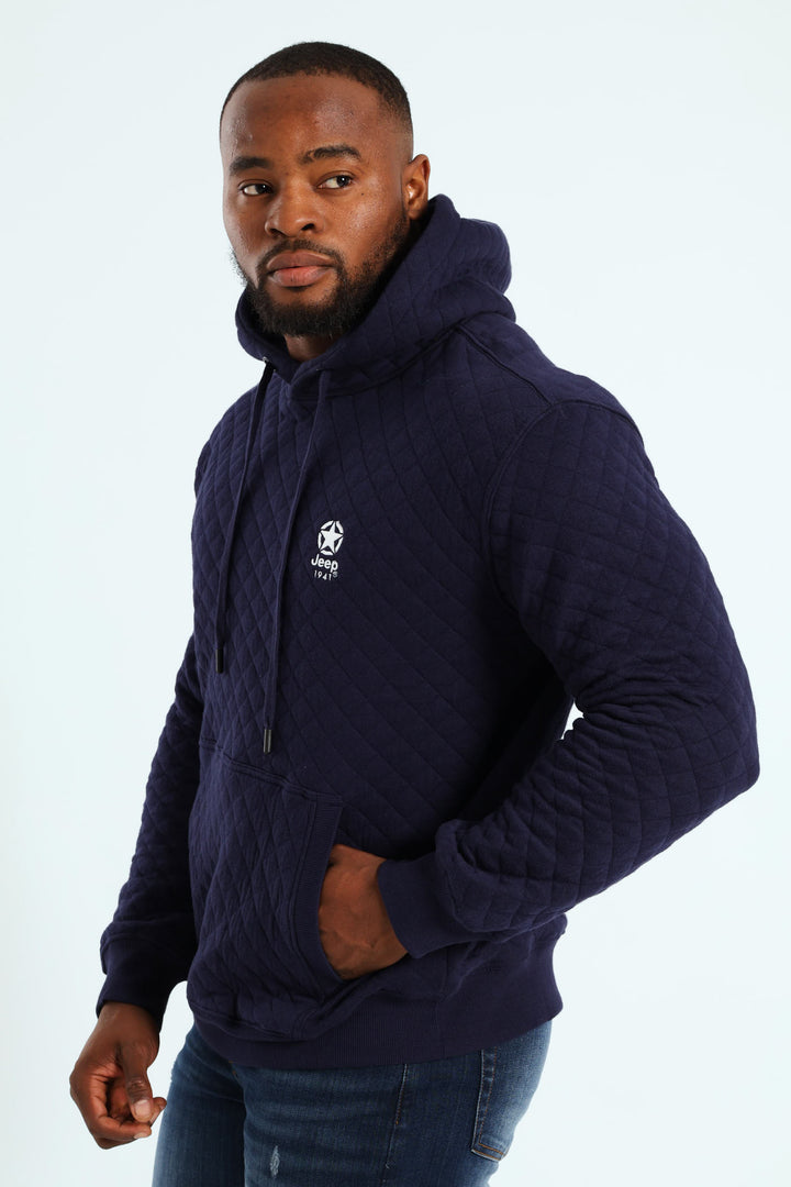 Jeep Quilted Fleece Hoody - Navy