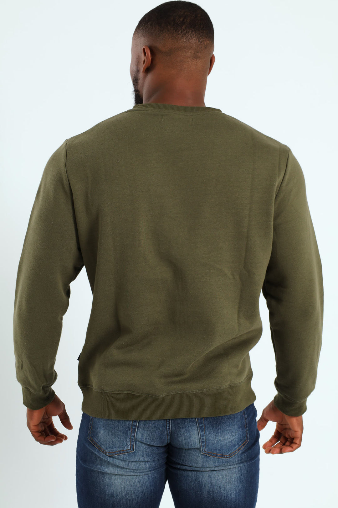 Plain Crew Fleece Sweat Top - Fatigue