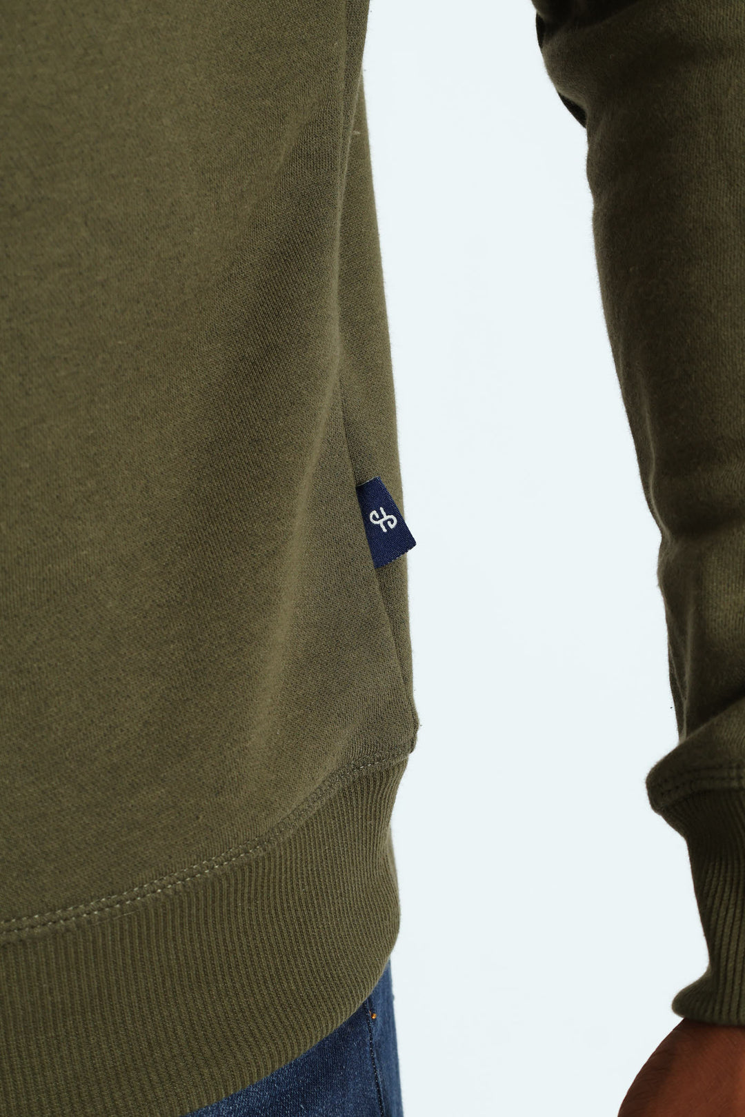 Plain Crew Fleece Sweat Top - Fatigue
