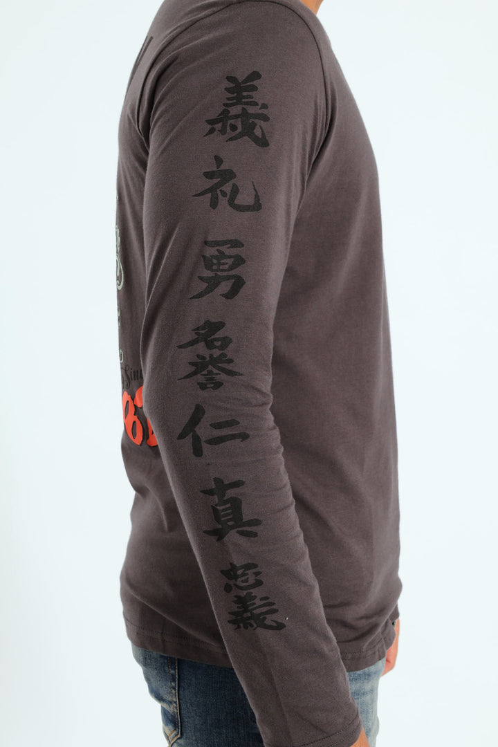 Oni Long Sleeve Tee - Charcoal
