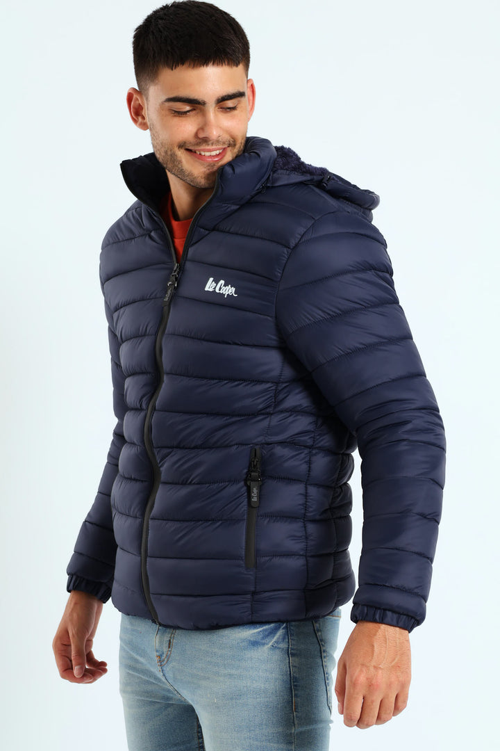 Billy Fur Lined Puffer Jacket - Navy