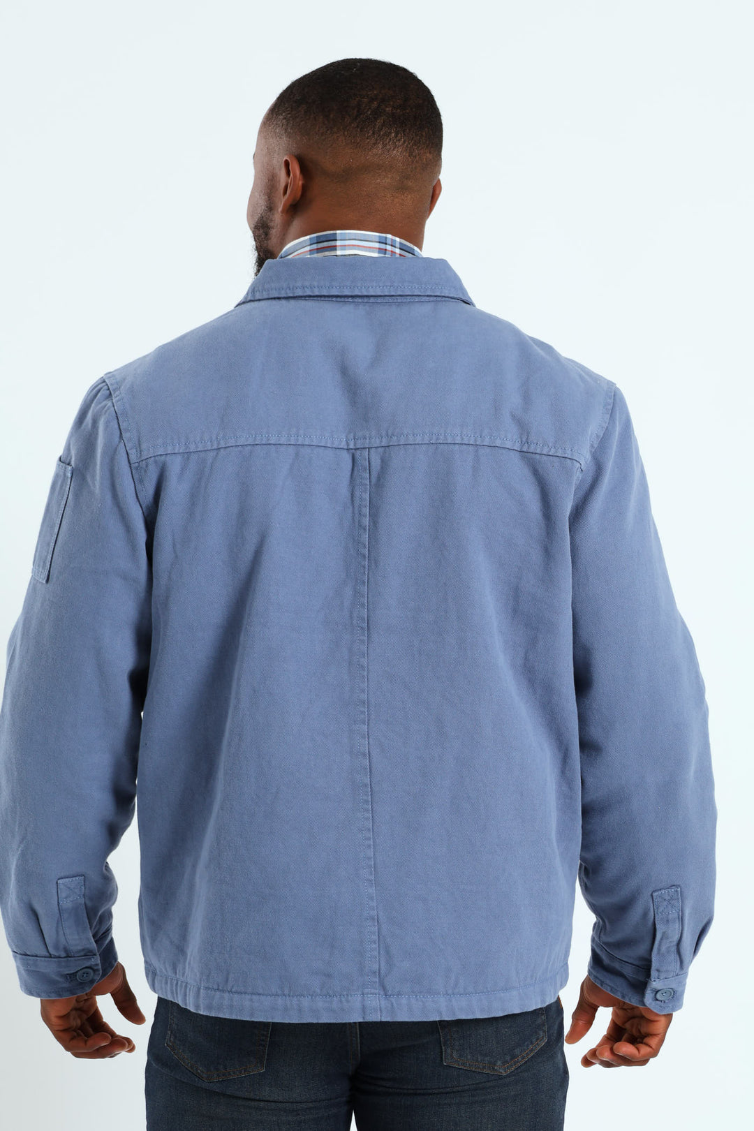 Cotton Flap Pocket Shacket - Steel Blue