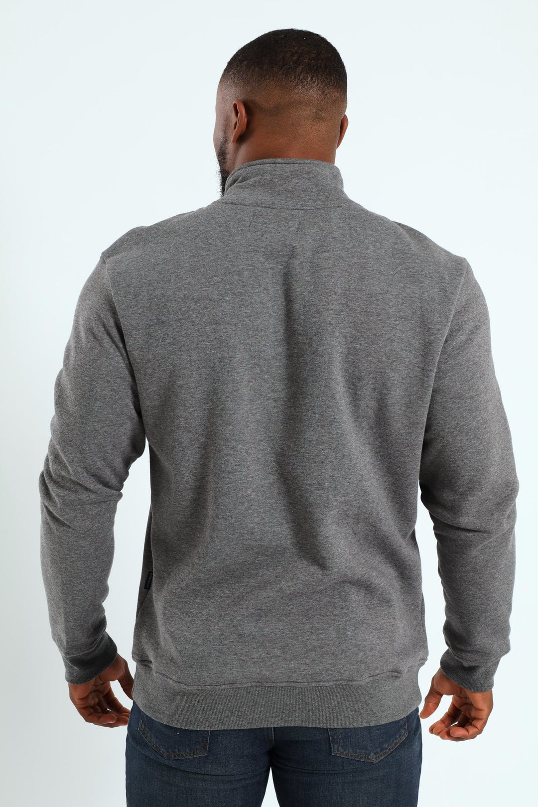 Quarter Zip Fleece Sweat Top - Charcoal