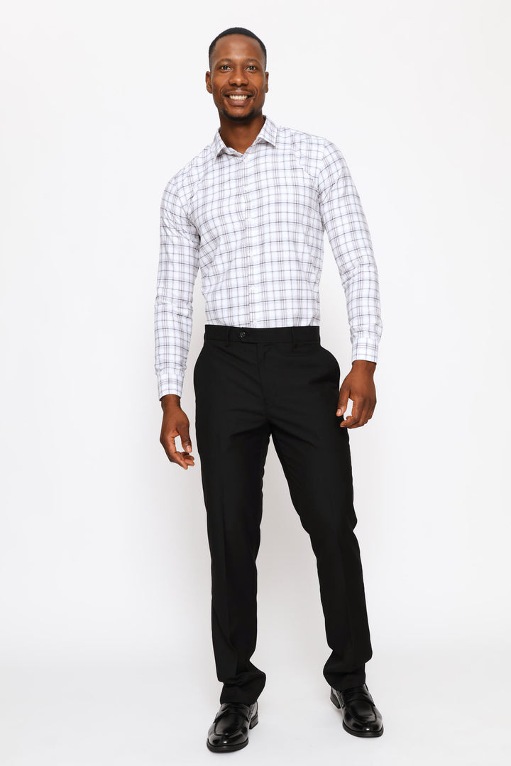 Slim Multi Check Textured Shirt - Grey/White