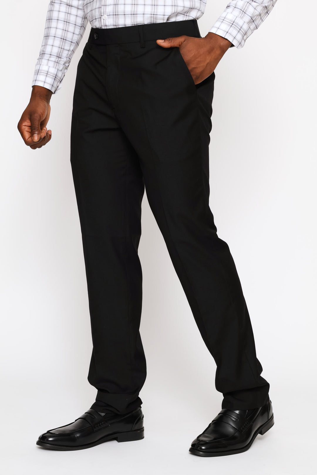 Regular Fit Viscose Blend Suit Trouser - Black