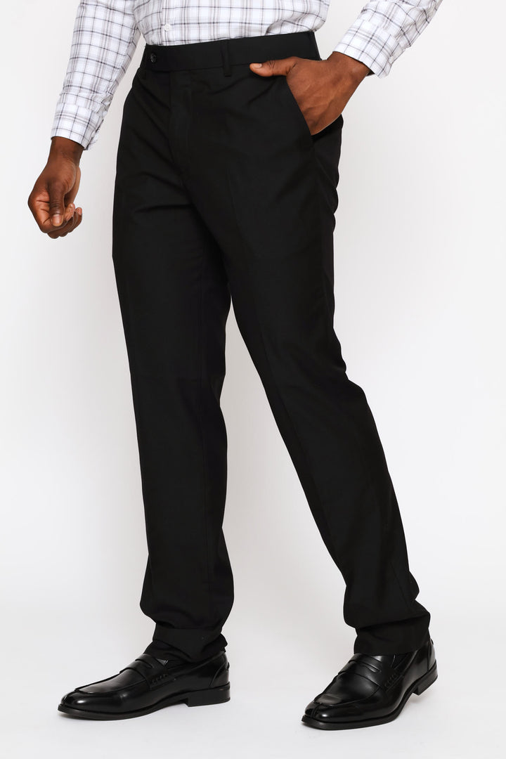 Regular Fit Viscose Blend Suit Trouser - Black