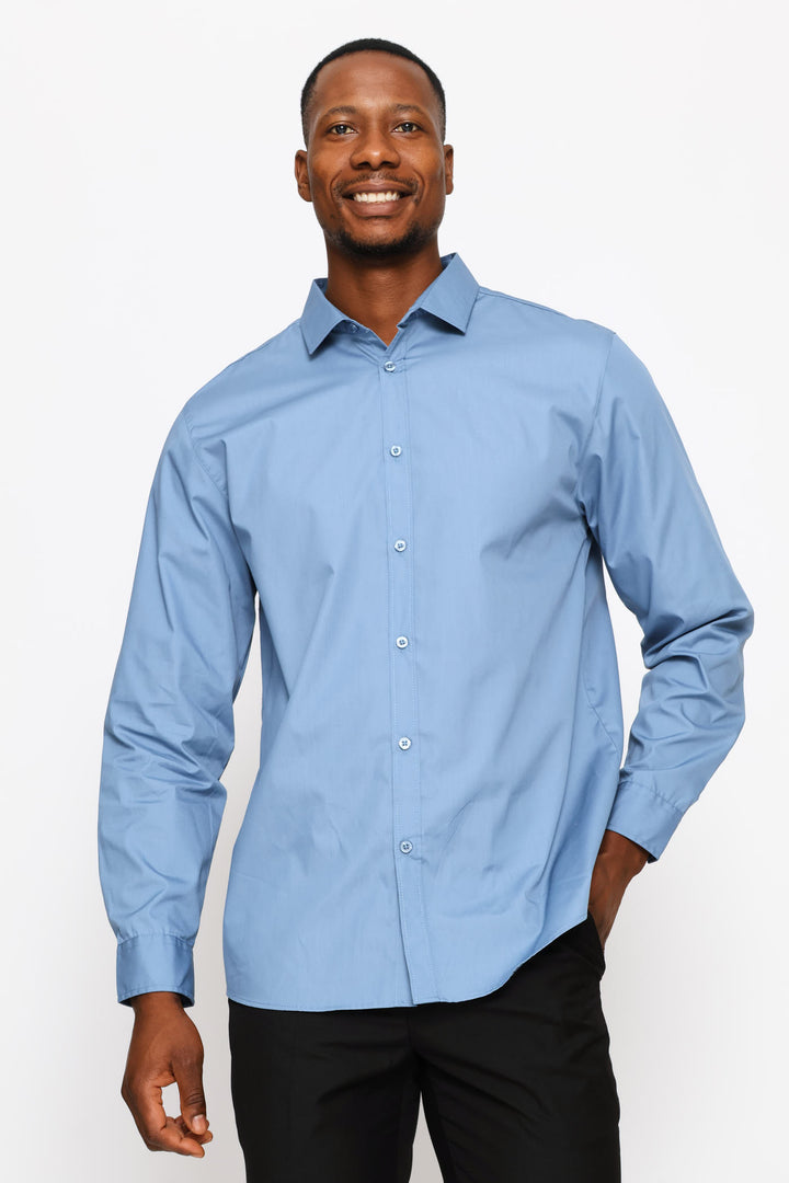 Regular Easy Care Long Sleeve Shirt - Airforce