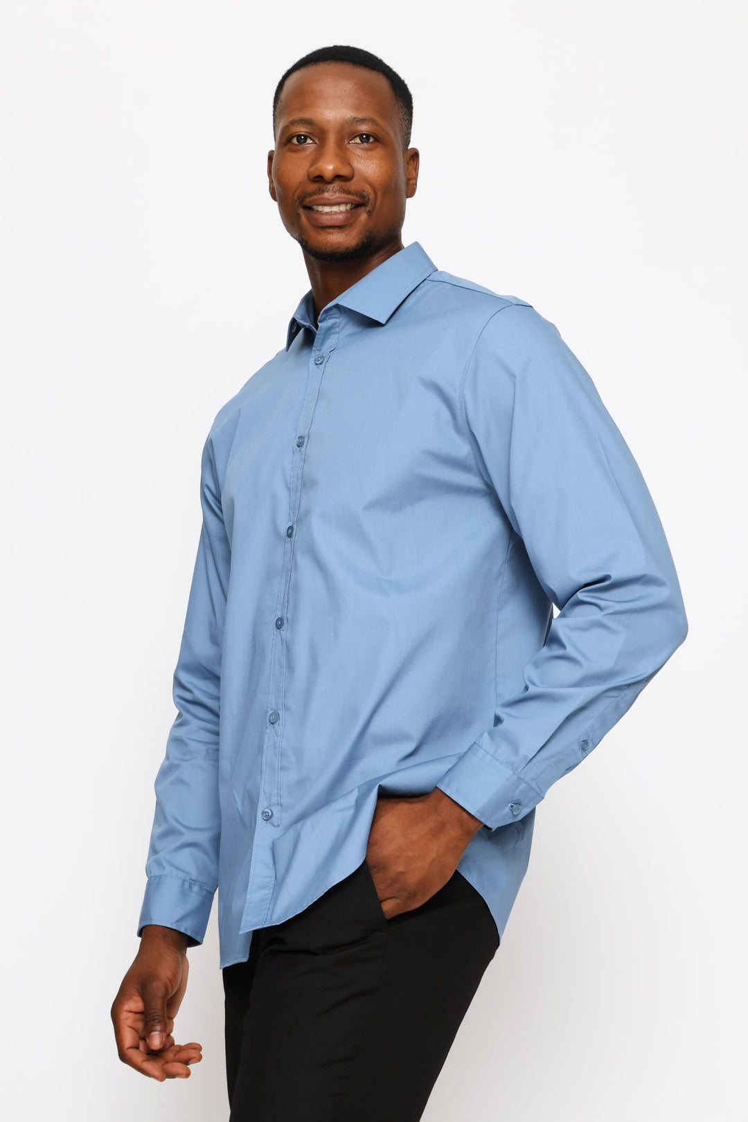 Regular Easy Care Long Sleeve Shirt - Airforce
