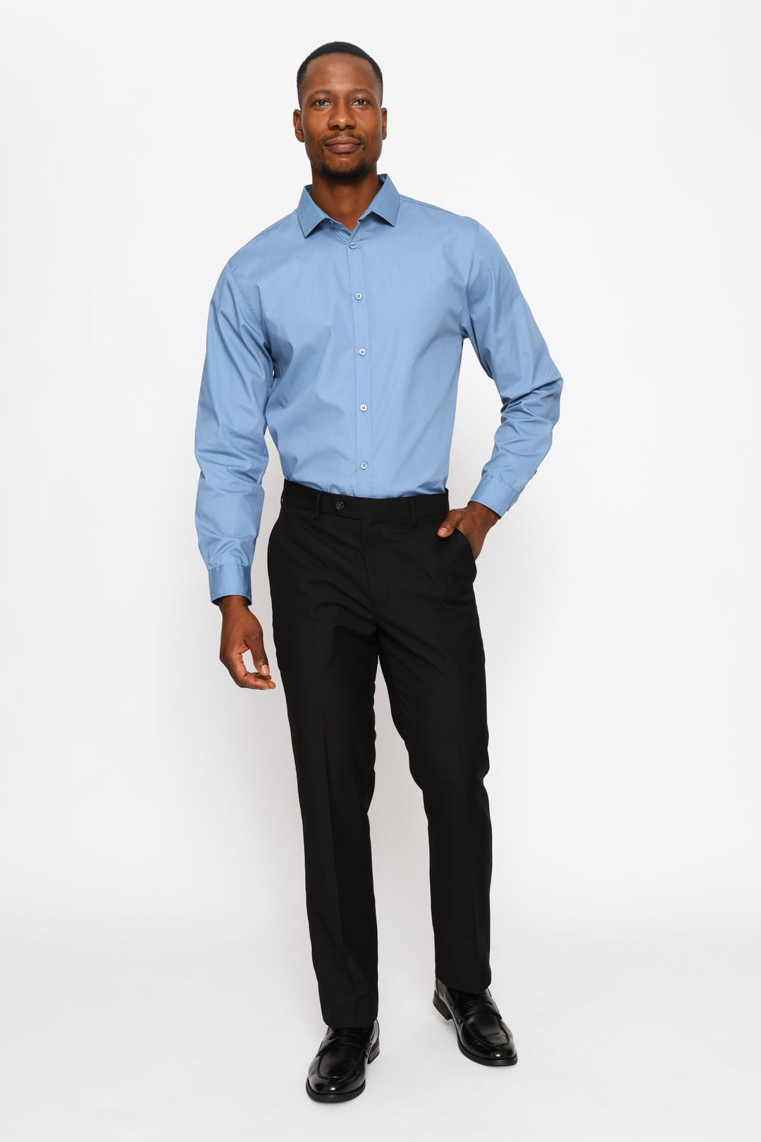 Regular Easy Care Long Sleeve Shirt - Airforce