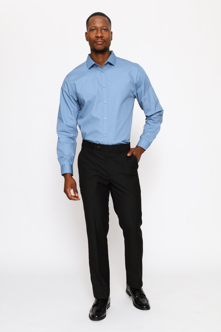 Regular Easy Care Long Sleeve Shirt - Airforce