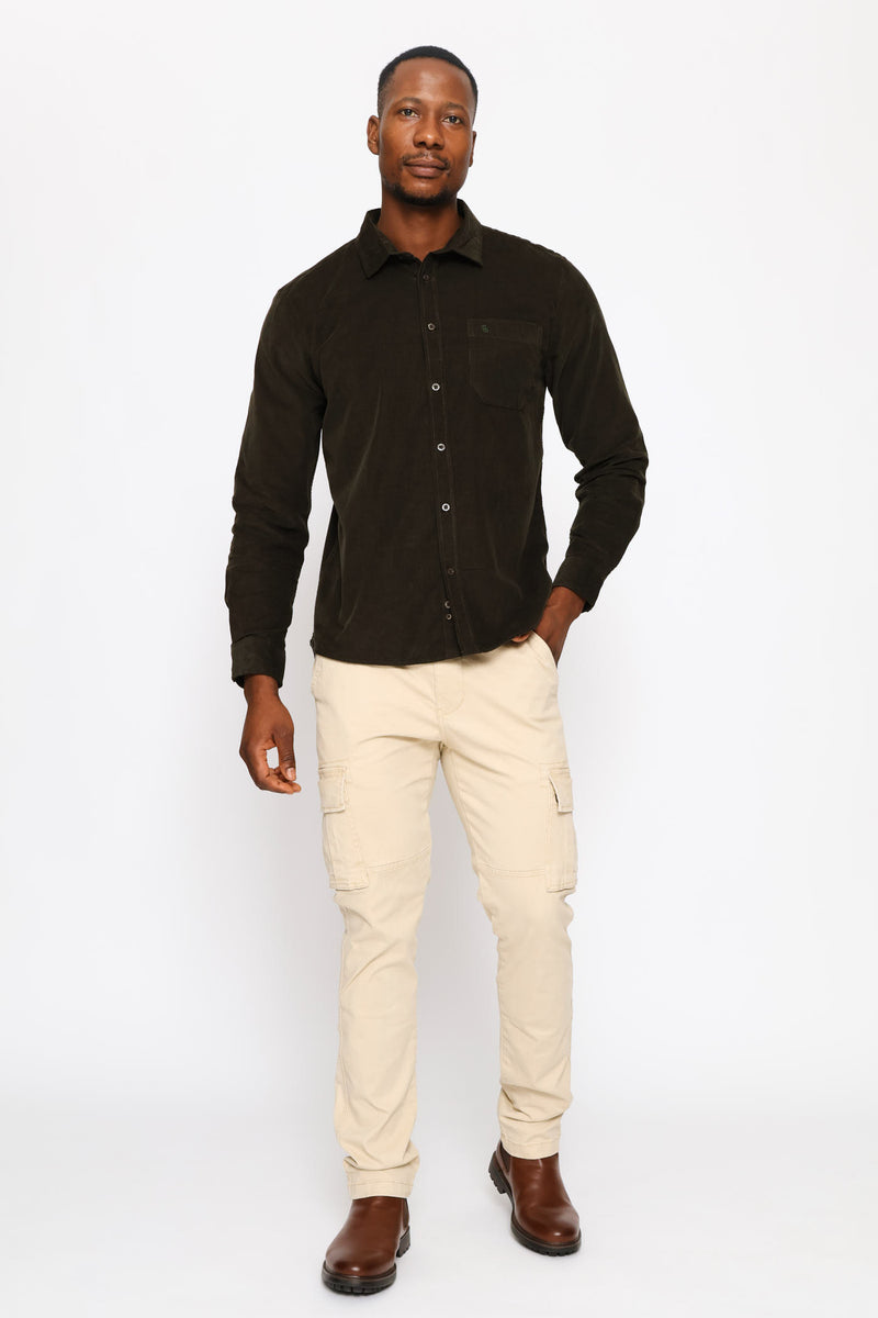 Long Sleeve Corduroy Shirt - Fatigue