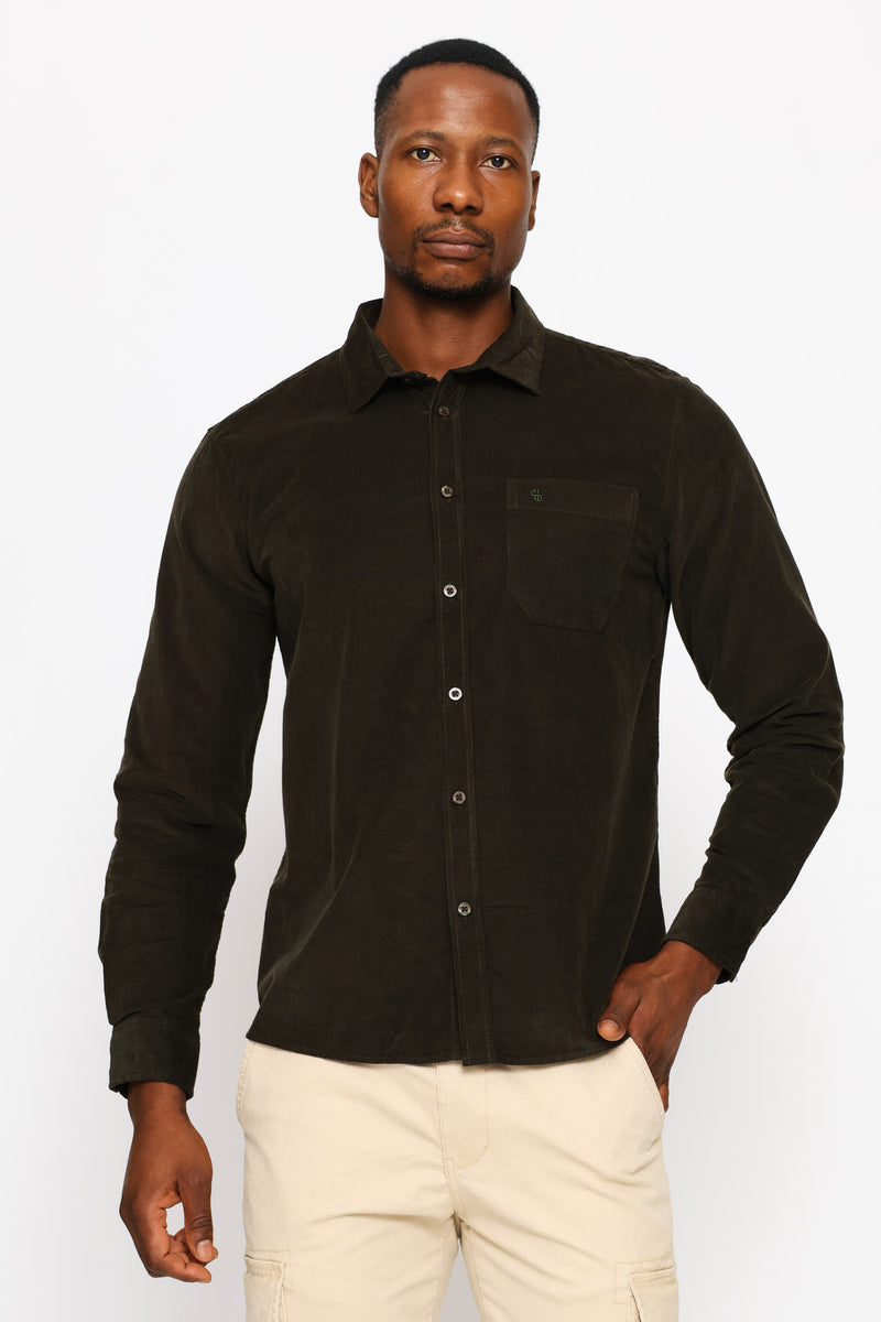 Long Sleeve Corduroy Shirt - Fatigue
