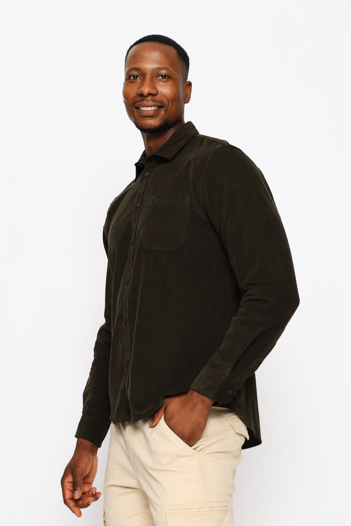 Long Sleeve Corduroy Shirt - Fatigue