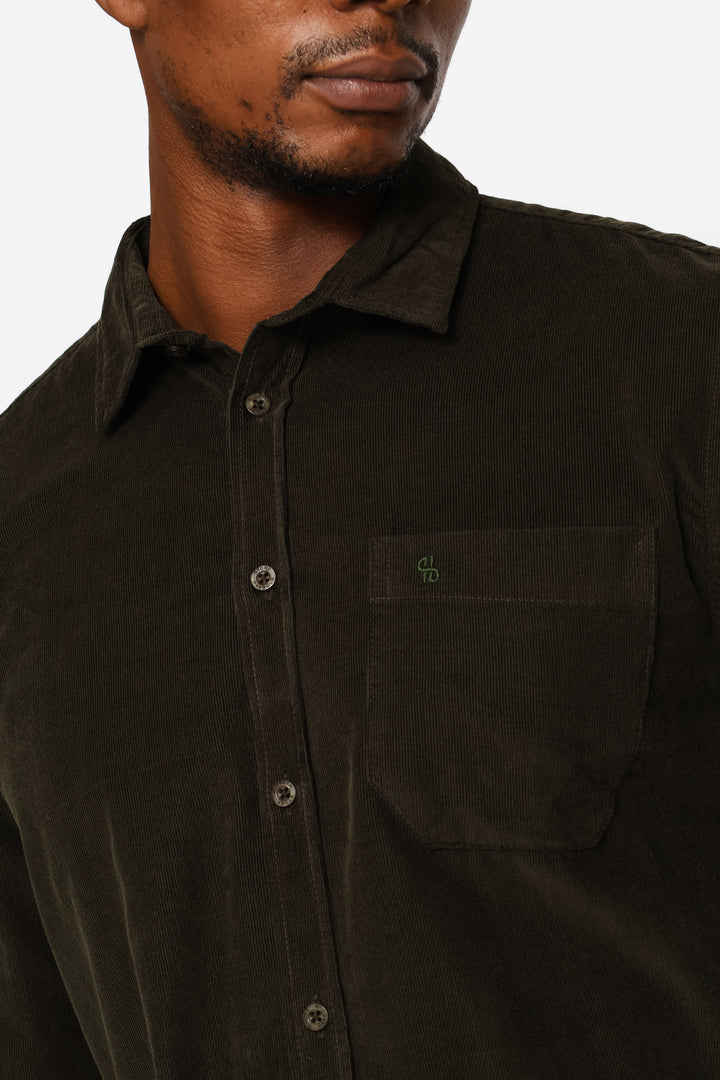 Long Sleeve Corduroy Shirt - Fatigue
