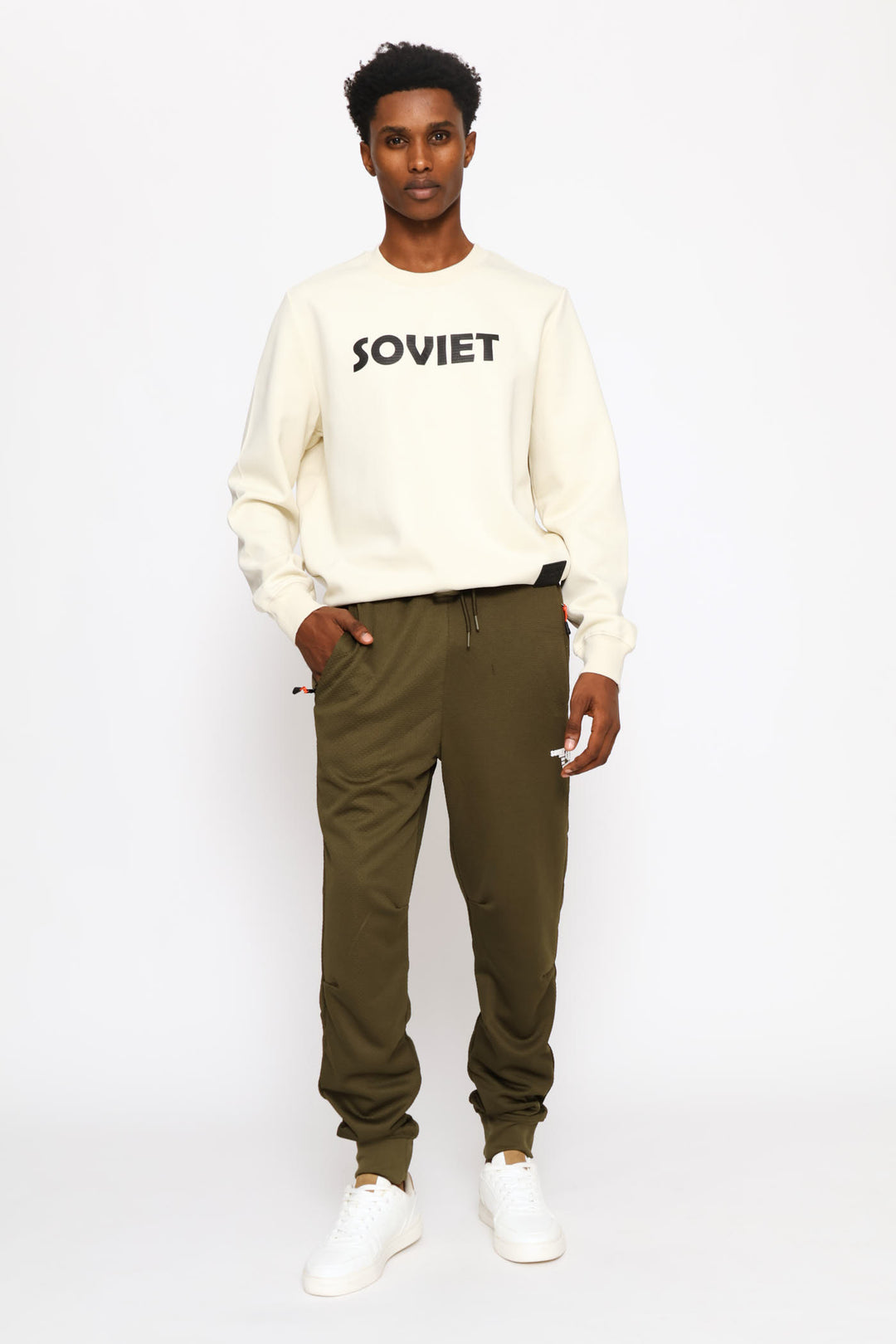 Zander Crew Tracktop - Bone
