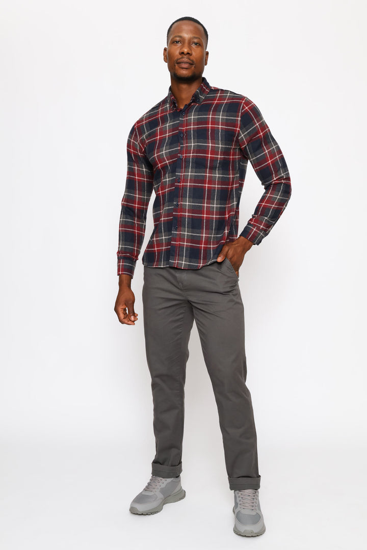 Plaid Shirt - Navy/Red