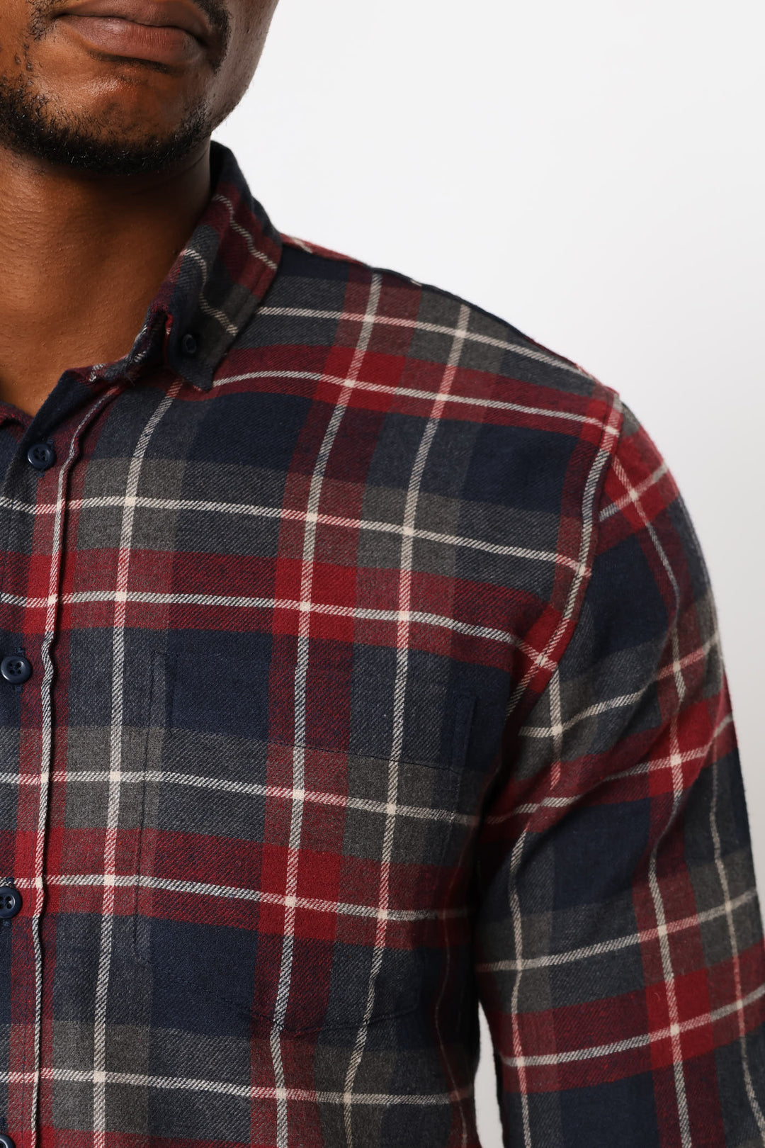Plaid Shirt - Navy/Red